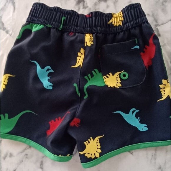 Wonder Nation Boy Infant Baby 3-6M Swim Trunk/Swimsuit Colorful Dinosaurs Pocket - Picture 2 of 6